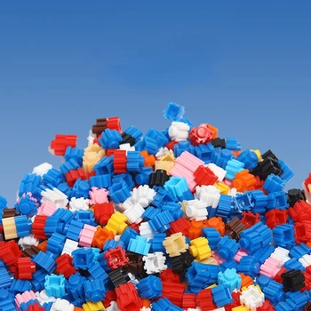1000 шт./пакет Миниатюрные строительные блоки из мелких частиц, игрушки, Бесплатная сборка, Строительные блоки, Разбросанный пластиковый сборочный блок