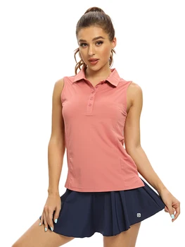 UPF 50 + Женские Рубашки поло для гольфа, Спортивная майка без рукавов, Быстросохнущая одежда для гольфа, футболки tenis feminino, спортивная одежда, рубашка для гольфа