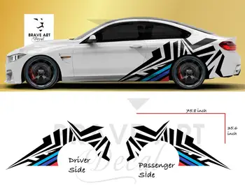 Набор из 3 цветов в полоску для BMW -Виниловая самоклеящаяся графическая наклейка на автомобиль, черный, Красный, синий, темно-синий M3, M4, M5, 320i