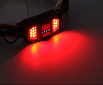 ZK30 Мощный светодиодный налобный фонарь COB, USB Перезаряжаемый налобный фонарик, Водонепроницаемый фонарь для кемпинга, рыбалки, красная сигнальная лампа