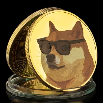 Новый стиль Монета Дожа Позолоченная коллекционная монета Физическая криптовалюта Монета Dogecoin Памятная монета