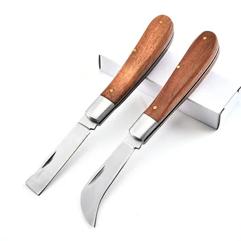 Грибные Ножи С ручкой из розового дерева, Многофункциональные Острые Ножи для выживания в Походе, Складной Нож для выживания из нержавеющей стали