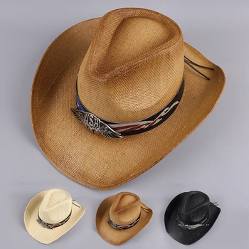 Дизайнерская Брендовая Мужская и женская Весенне-осенняя Ковбойская шляпа в западном Стиле Для выступлений, Солнцезащитная кепка Jazz Gorras Para Hombres 모자