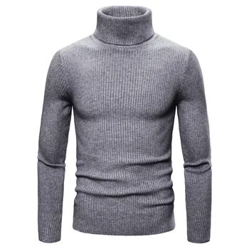 Осенне-зимний мужской свитер с высоким воротом, мужская версия, повседневный универсальный вязаный свитер, пуловер, мужская одежда