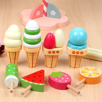 Детская имитация Домашней кухни, стол для клубничного мороженого, трехслойная башня для мороженого, обучающие игрушки для детей