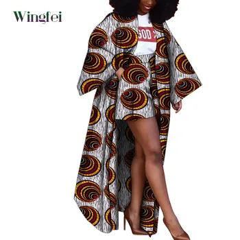 Африканский Женский Наряд Бубу Дашики, Африканские Комплекты из 2 предметов, Длинная Свободная Куртка, Пальто и Короткие Брюки, Женская Нигерийская Одежда Wy1972