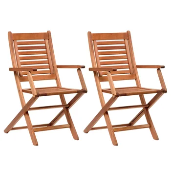 Складные кресла Amazonia Milano из 2 предметов |эвкалиптовое дерево | Идеально подходят для улицы и в помещении, коричневый